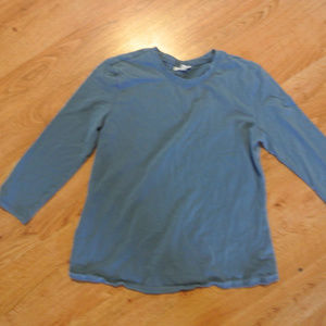 Mimi Maternity 3/4 Sleeve Blue Thick Cotton Top S